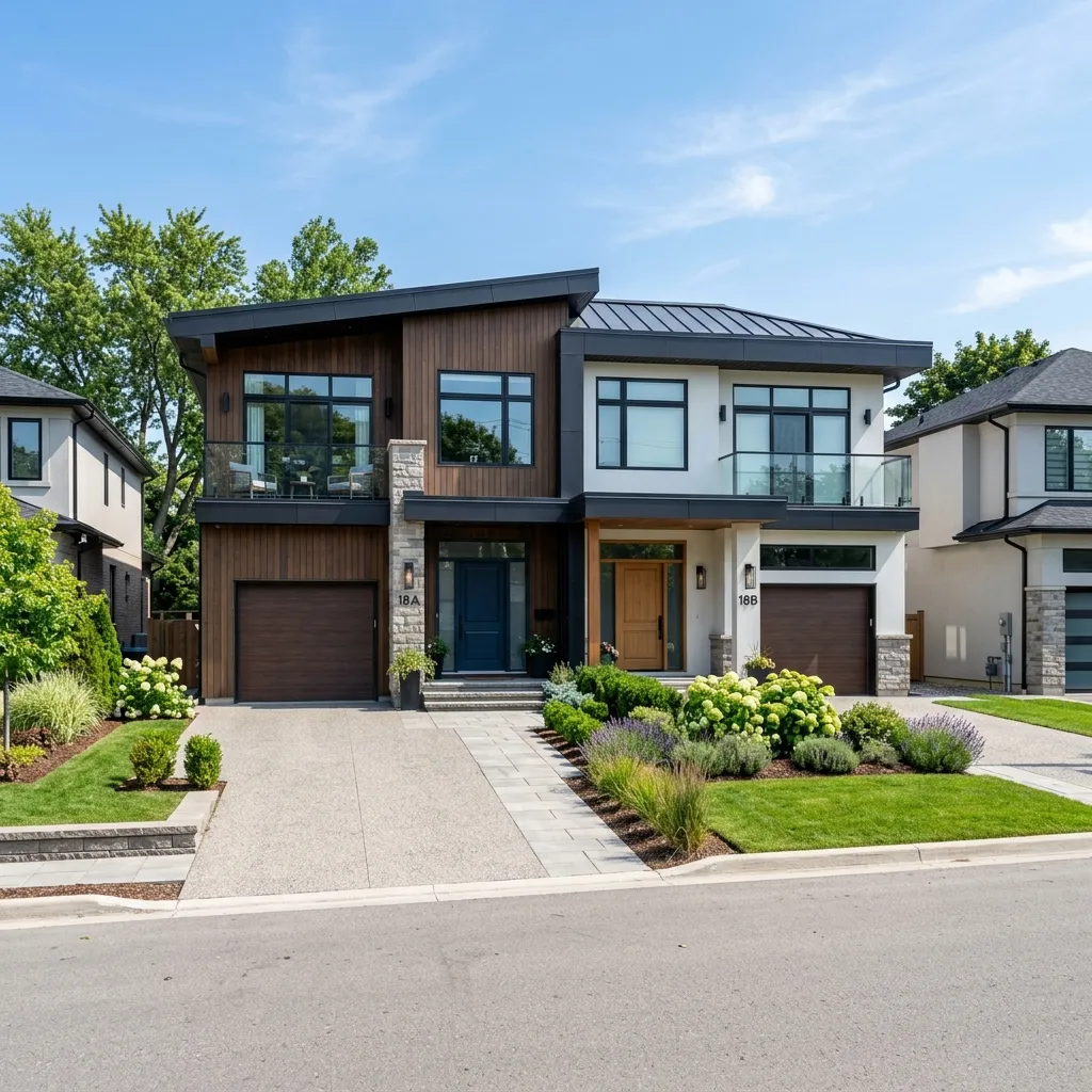 Beautiful modern duplex residential property exterior